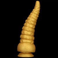 6.1in 6.88in 8.26in 8.66in Gold Silicone Multi-size Octopus Thick Dildo