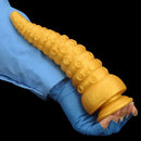 6.1in 6.88in 8.26in 8.66in Gold Silicone Multi-size Octopus Thick Dildo