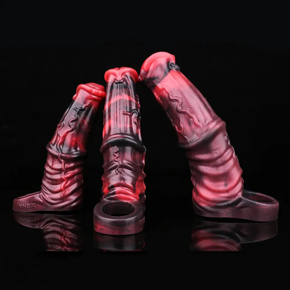 6.1in 6.89in 7.95in Horse Animal Penis Soft Dildo Sleeve Cock Extender