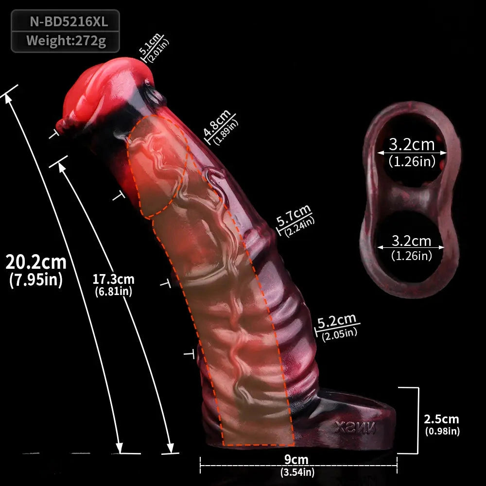 6.1in 6.89in 7.95in Horse Animal Penis Soft Dildo Sleeve Cock Extender