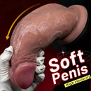 6.1in 7.08in 8.26in 9.05in 9.84in Realistic Thick Strap on Silicone Dildo Toy