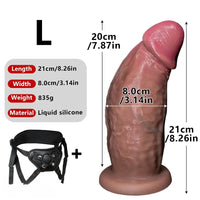 6.1in 7.08in 8.26in 9.05in 9.84in Realistic Thick Strap on Silicone Dildo Toy