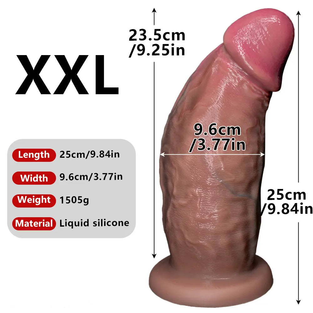 6.1in 7.08in 8.26in 9.05in 9.84in Realistic Thick Strap on Silicone Dildo Toy