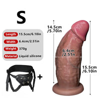 6.1in 7.08in 8.26in 9.05in 9.84in Realistic Thick Strap on Silicone Dildo Toy