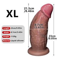 6.1in 7.08in 8.26in 9.05in 9.84in Realistic Thick Strap on Silicone Dildo Toy