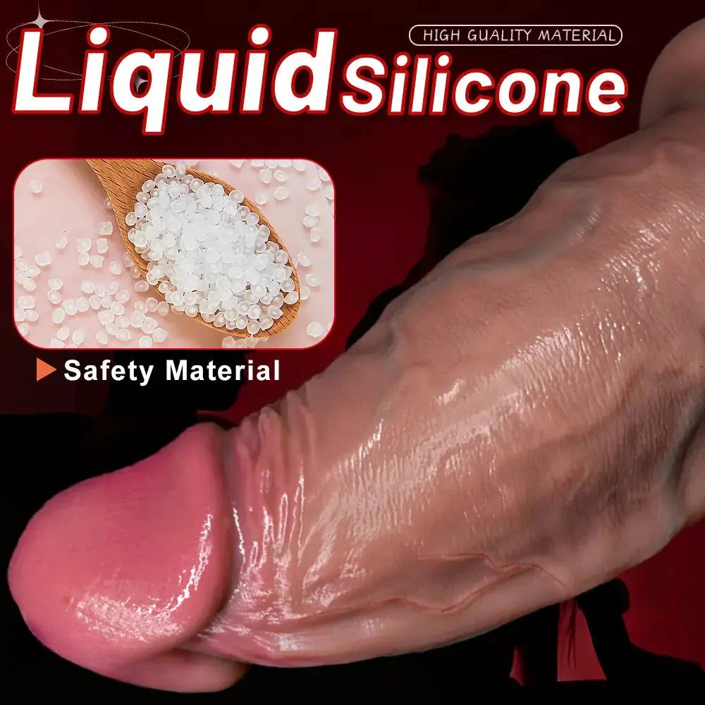 6.1in 7.08in 8.26in 9.05in 9.84in Realistic Thick Strap on Silicone Dildo Toy