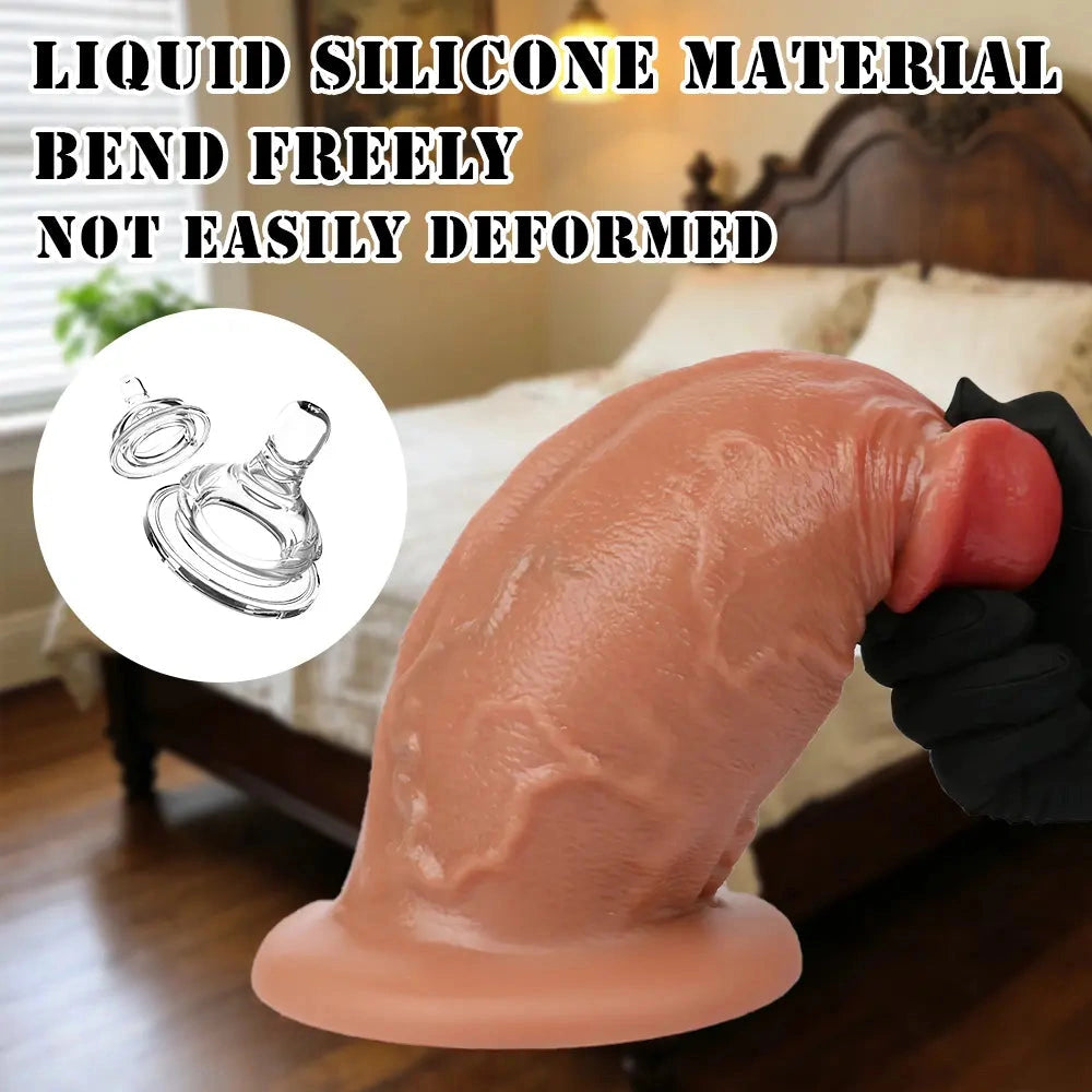 6.1in 7.48in 8.66in 9.44in Thick Real Penis Silicone Cock Toy For Novelty
