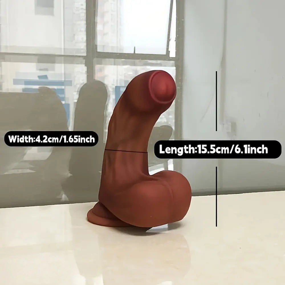 6.1in 7.48in 8.86in Liquid Silicone Soft Simulation Foreskin Uncut Real Dildo
