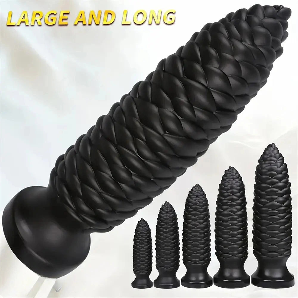 6.1in 7.67in 9.05in 10.43in 11.8in Big Anal Plug Scaly Thick Dildo Odd Sex Toy