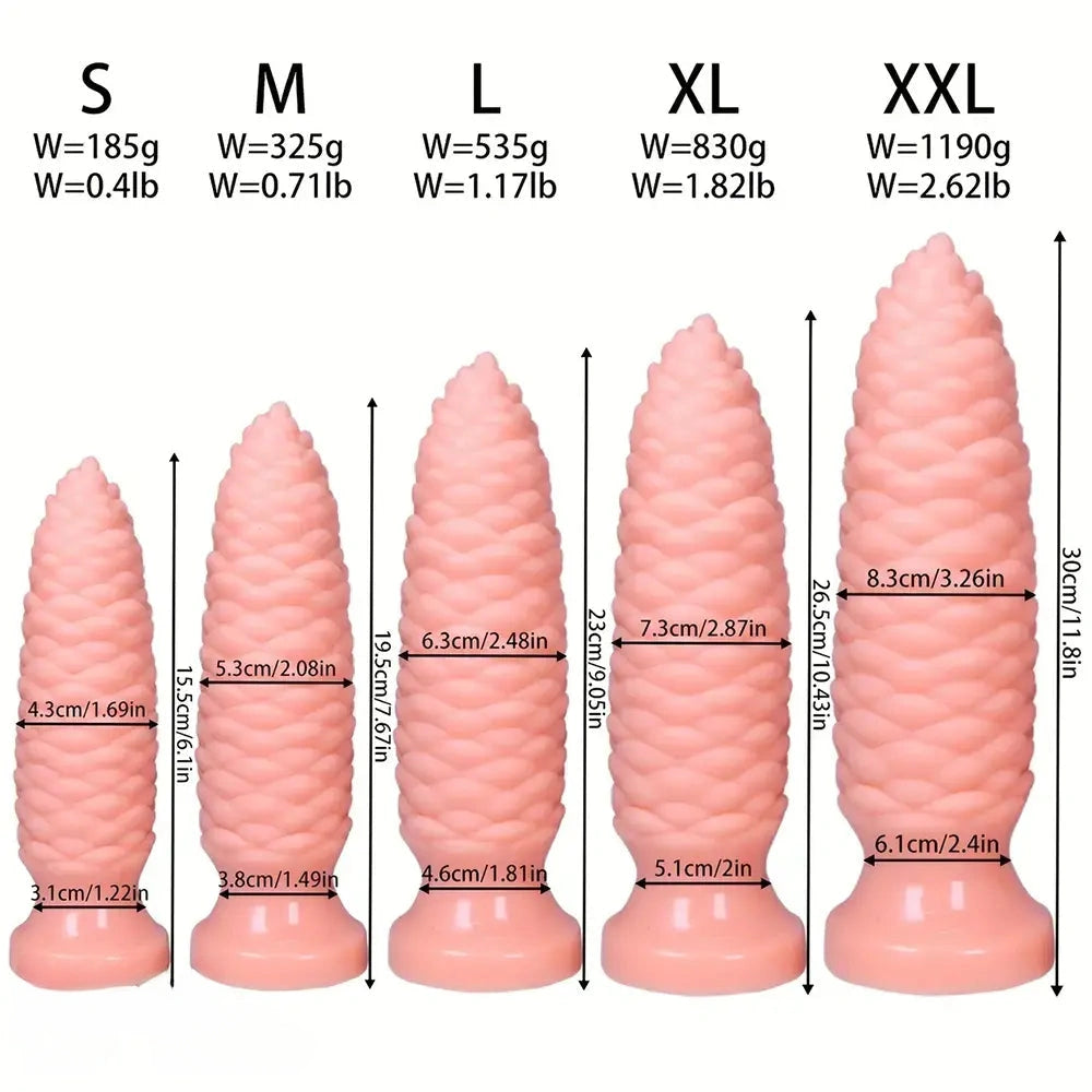 6.1in 7.67in 9.05in 10.43in 11.8in Big Anal Plug Scaly Thick Dildo Odd Sex Toy