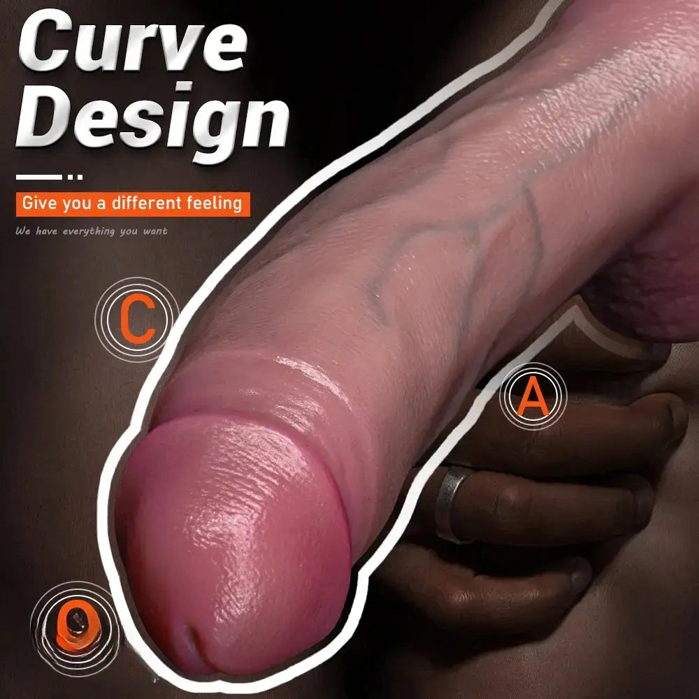 6.1in 7.67in 9.64in Curved Real Strap on Dildo Realistic Sex Toy For Adults