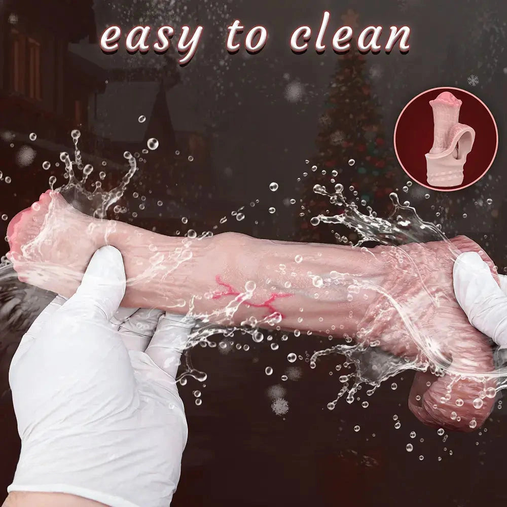6.1in 7.71in Horse Penis Dildo Sleeve Realistic Texture Stem Pulse Cock Sleeve