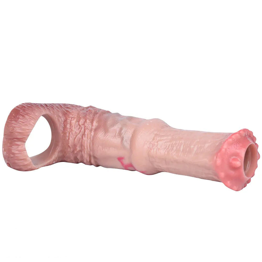 6.1in 7.71in Horse Penis Dildo Sleeve Realistic Texture Stem Pulse Cock Sleeve