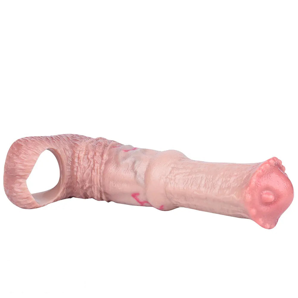 6.1in 7.71in Horse Penis Dildo Sleeve Realistic Texture Stem Pulse Cock Sleeve