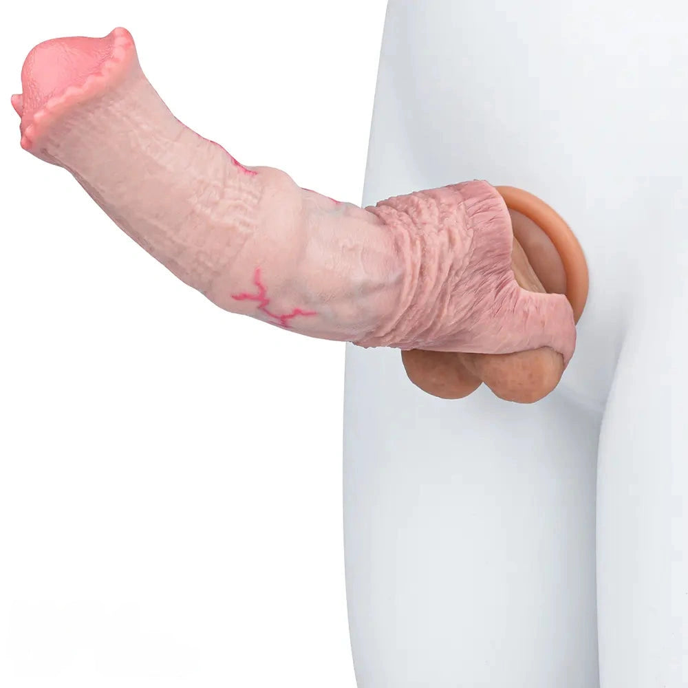 6.1in 7.71in Horse Penis Dildo Sleeve Realistic Texture Stem Pulse Cock Sleeve