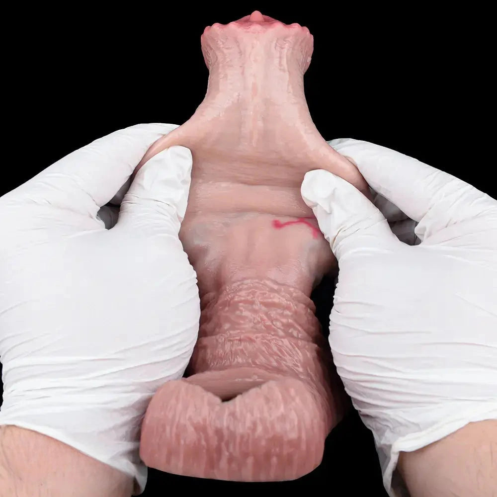 6.1in 7.71in Horse Penis Dildo Sleeve Realistic Texture Stem Pulse Cock Sleeve