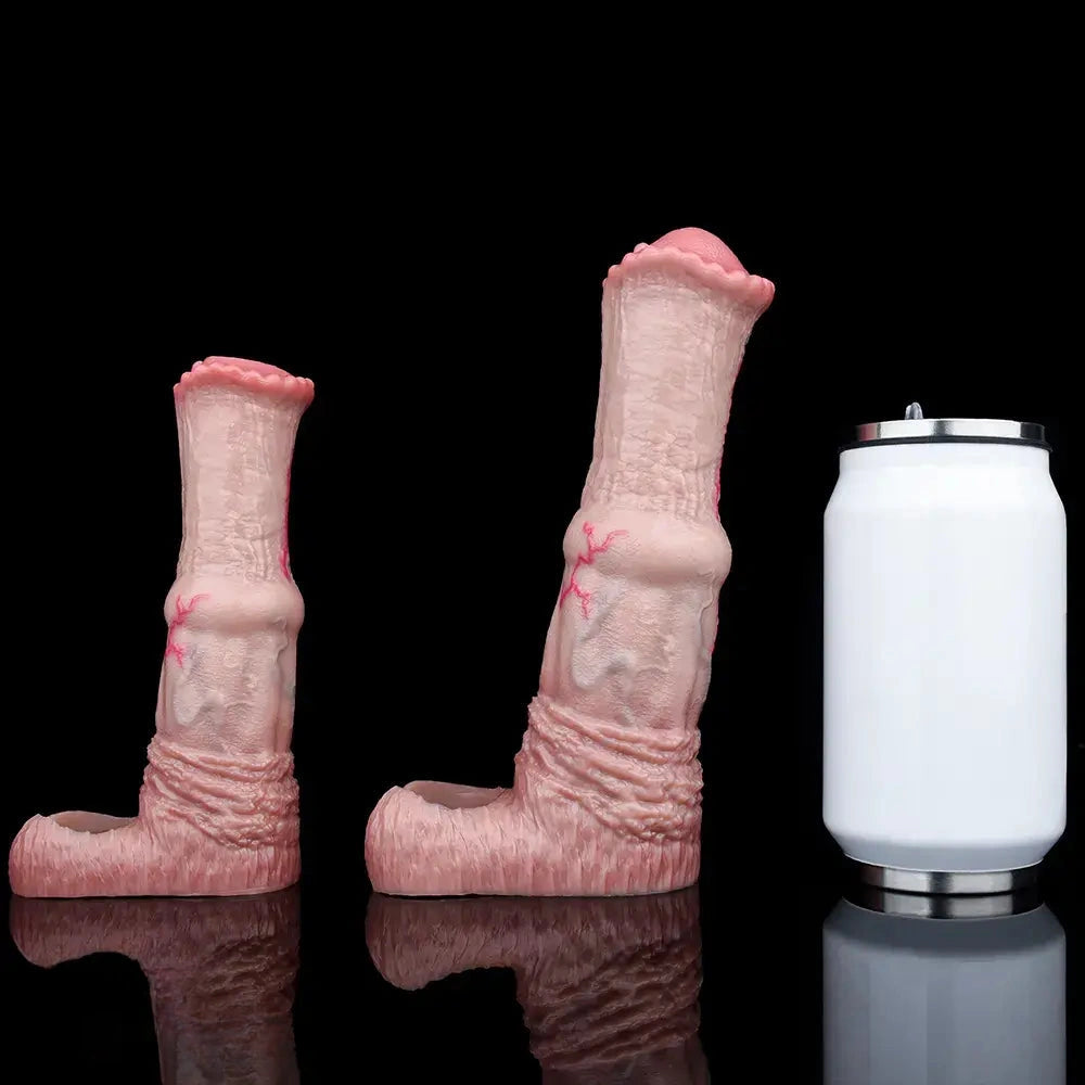 6.1in 7.71in Horse Penis Dildo Sleeve Realistic Texture Stem Pulse Cock Sleeve
