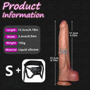 6.1in 7.87in 9.64in 11.41in 13.38in Strap on Real Foreskin Long Big Dildo