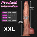 6.1in 7.87in 9.64in 11.41in 13.38in Strap on Real Foreskin Long Big Dildo