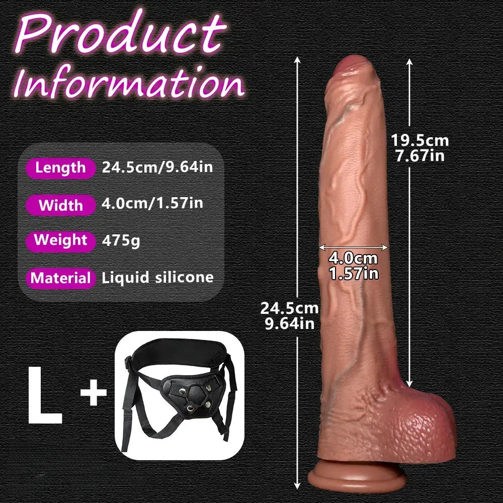 6.1in 7.87in 9.64in 11.41in 13.38in Strap on Real Foreskin Long Big Dildo