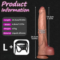 6.1in 7.87in 9.64in 11.41in 13.38in Strap on Real Foreskin Long Big Dildo