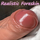 6.1in 7.87in 9.64in 11.41in 13.38in Strap on Real Foreskin Long Big Dildo