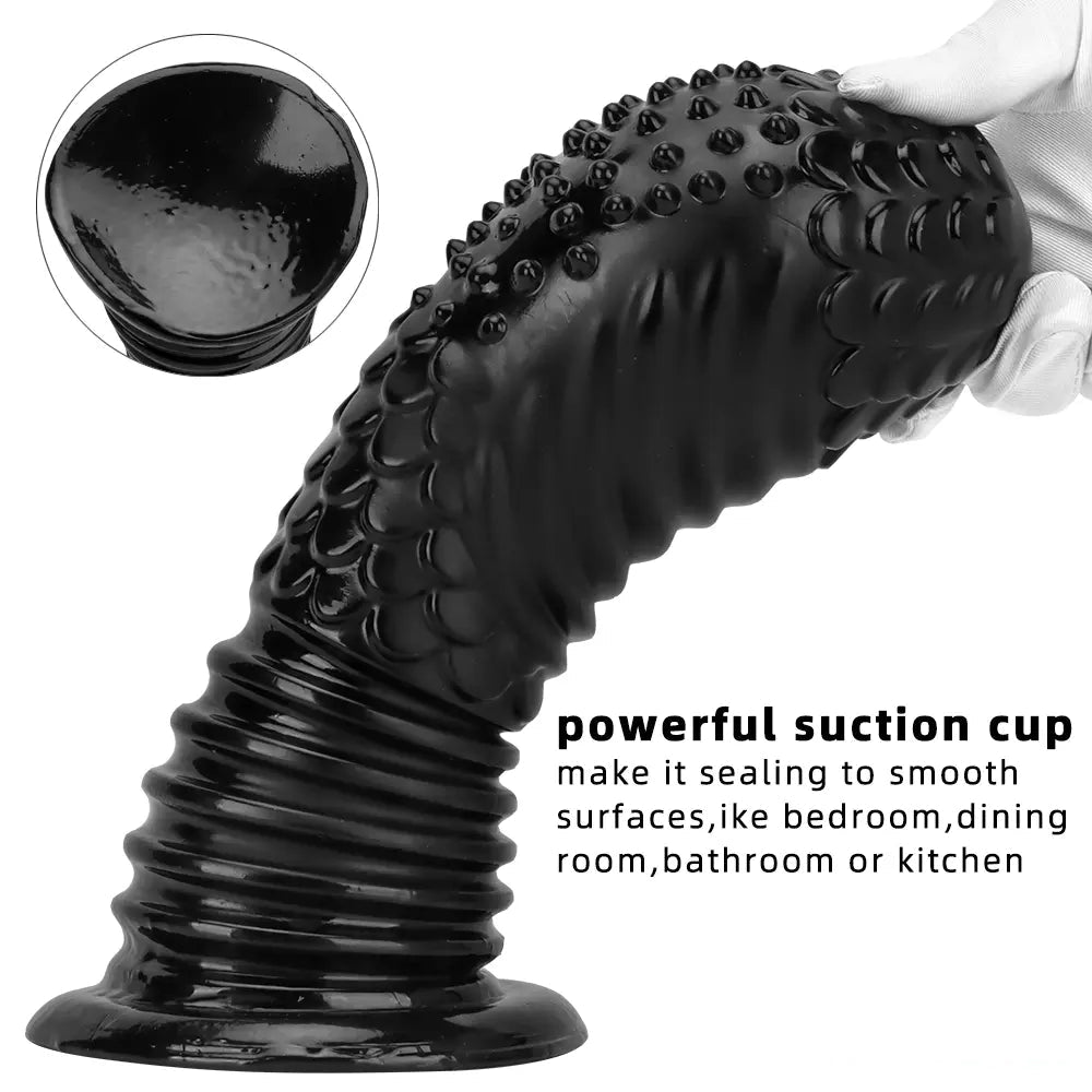 6.1in 8.46in 10.43in Fantasy Black Large Dildo Butt Plug For Fist Sex