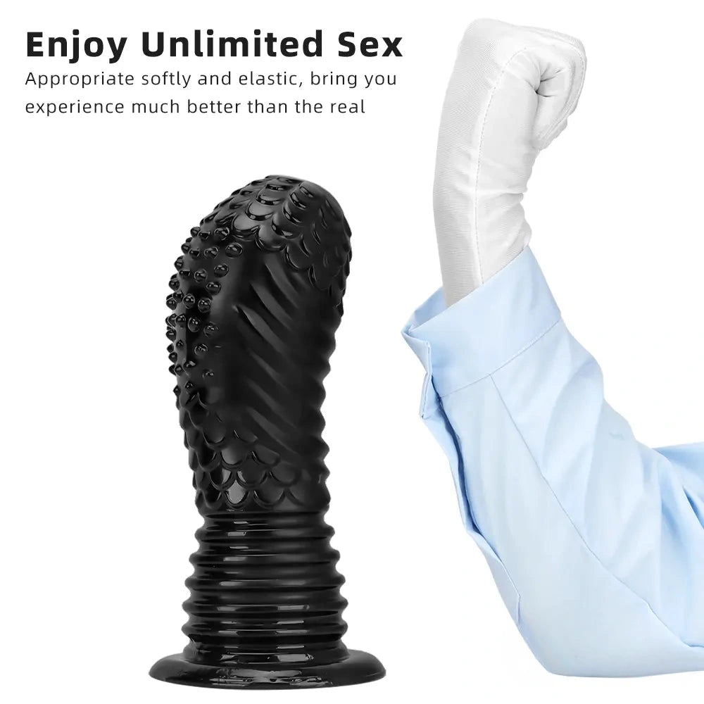 6.1in 8.46in 10.43in Fantasy Black Large Dildo Butt Plug For Fist Sex