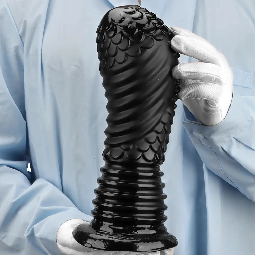 6.1in 8.46in 10.43in Fantasy Black Large Dildo Butt Plug For Fist Sex