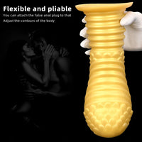 6.1in 8.46in 10.43in Soft Liquid Silicone Thick Fantasy Butt Plug Dildo