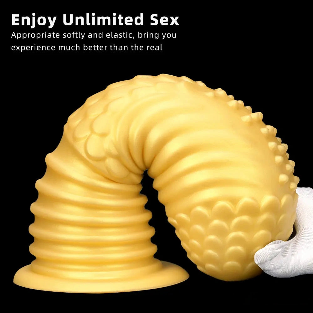 6.1in 8.46in 10.43in Soft Liquid Silicone Thick Fantasy Butt Plug Dildo
