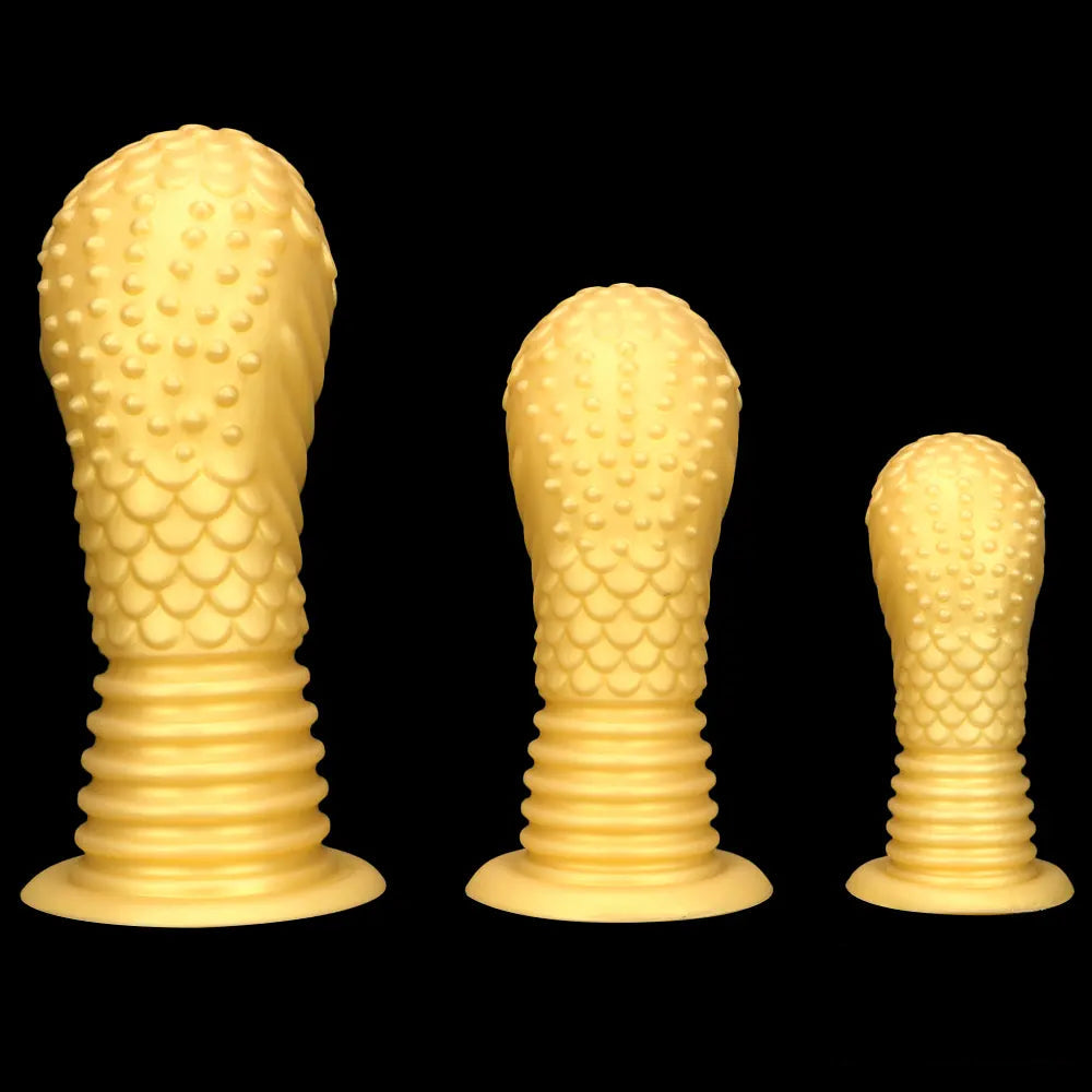 6.1in 8.46in 10.43in Soft Liquid Silicone Thick Fantasy Butt Plug Dildo