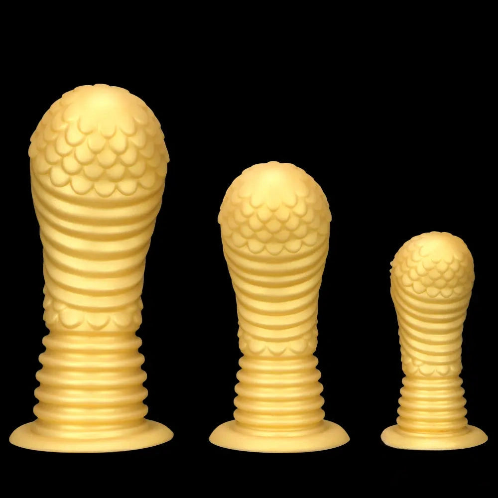 6.1in 8.46in 10.43in Soft Liquid Silicone Thick Fantasy Butt Plug Dildo