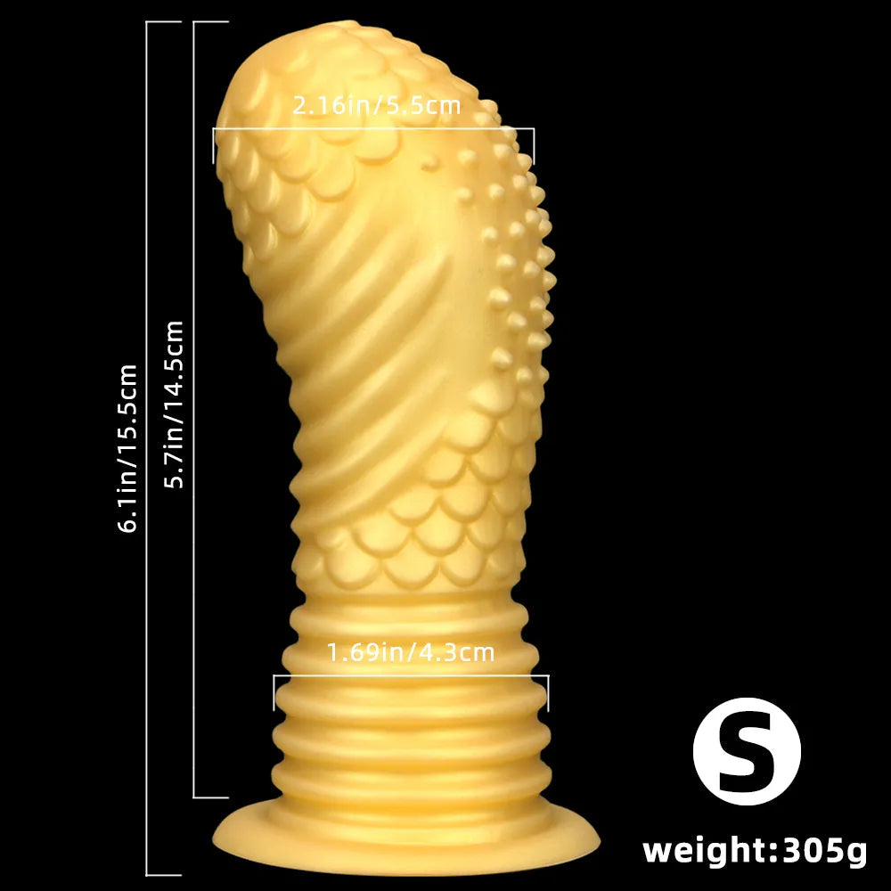 6.1in 8.46in 10.43in Soft Liquid Silicone Thick Fantasy Butt Plug Dildo