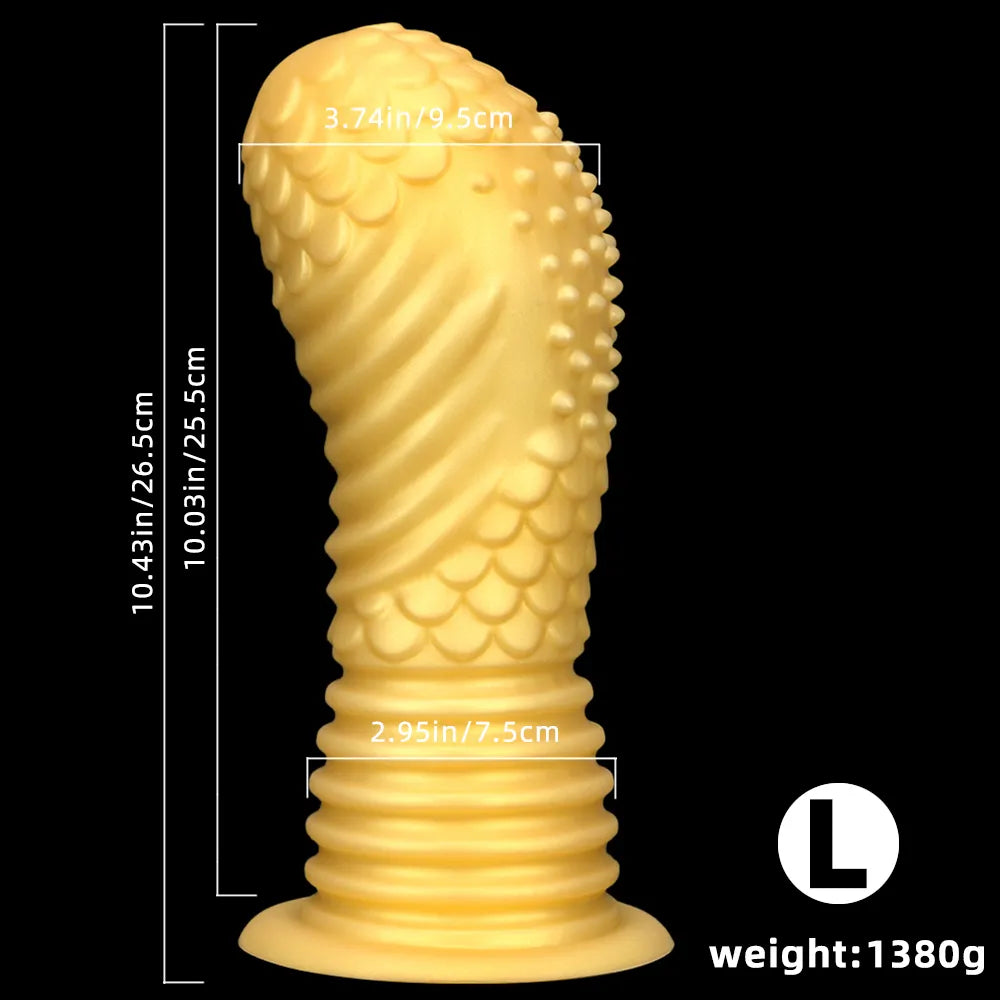 6.1in 8.46in 10.43in Soft Liquid Silicone Thick Fantasy Butt Plug Dildo