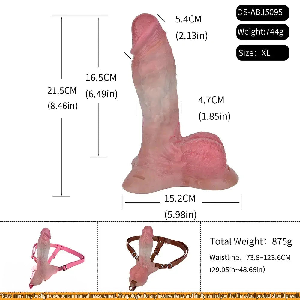 6.1in 8.46in Ultra-Stable Safe Strap on Dual Density Silicone Solid Dildo