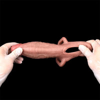 6.1in Lifelike Silicone Soft Strap on Penis Extender Cock Sleeve Dildo Toy