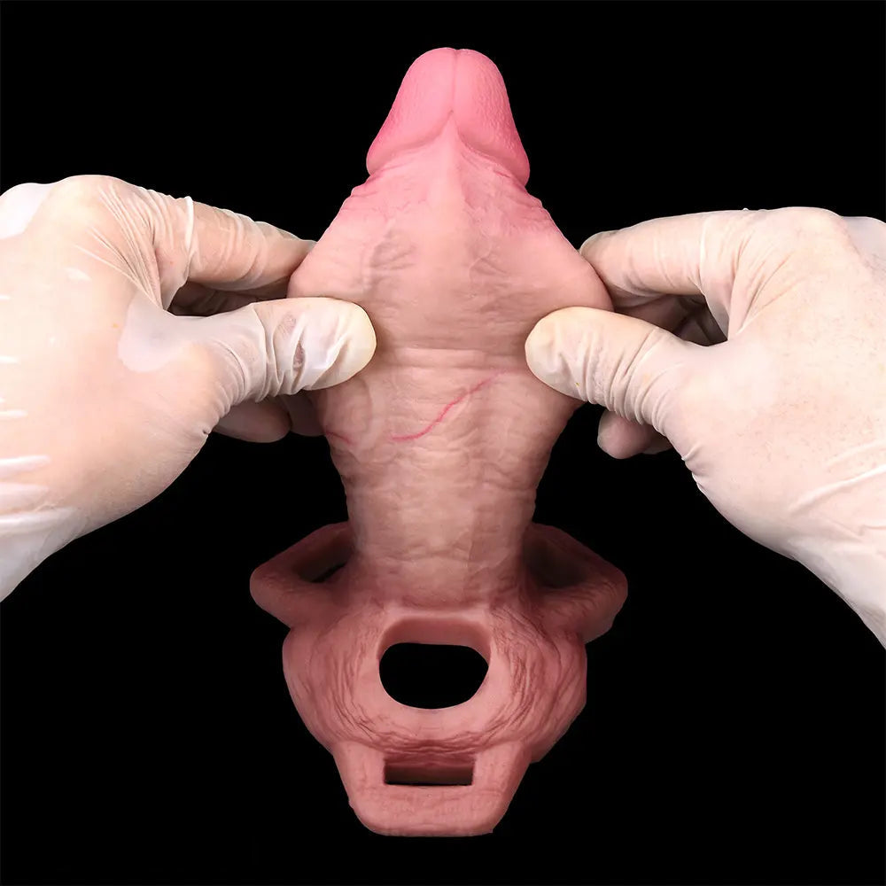 6.1in Lifelike Silicone Soft Strap on Penis Extender Cock Sleeve Dildo Toy