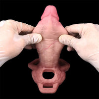 6.1in Lifelike Silicone Soft Strap on Penis Extender Cock Sleeve Dildo Toy