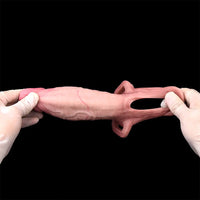 6.1in Lifelike Silicone Soft Strap on Penis Extender Cock Sleeve Dildo Toy