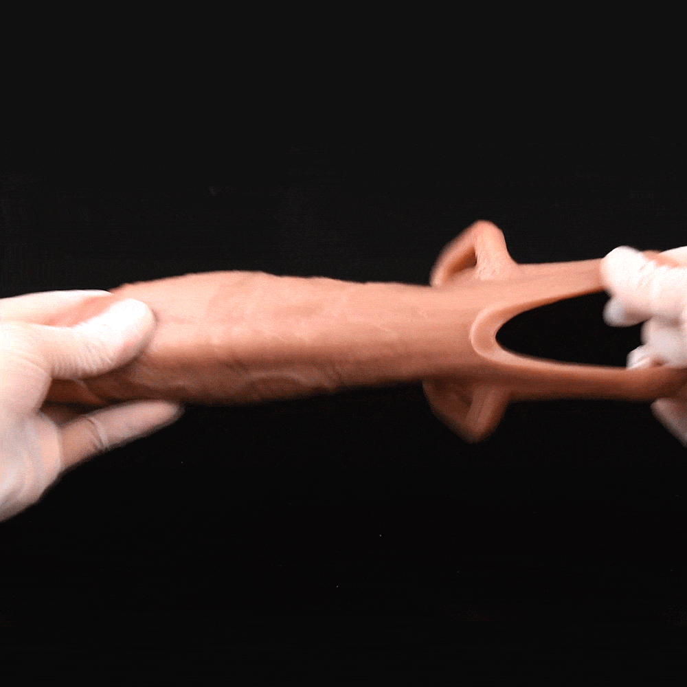 6.1in Lifelike Silicone Soft Strap on Penis Extender Cock Sleeve Dildo Toy
