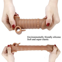6.1in Male Penis Sleeve Silicone Penis Extender Vibration Sex Toy