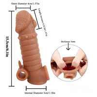 6.1in Male Penis Sleeve Silicone Penis Extender Vibration Sex Toy