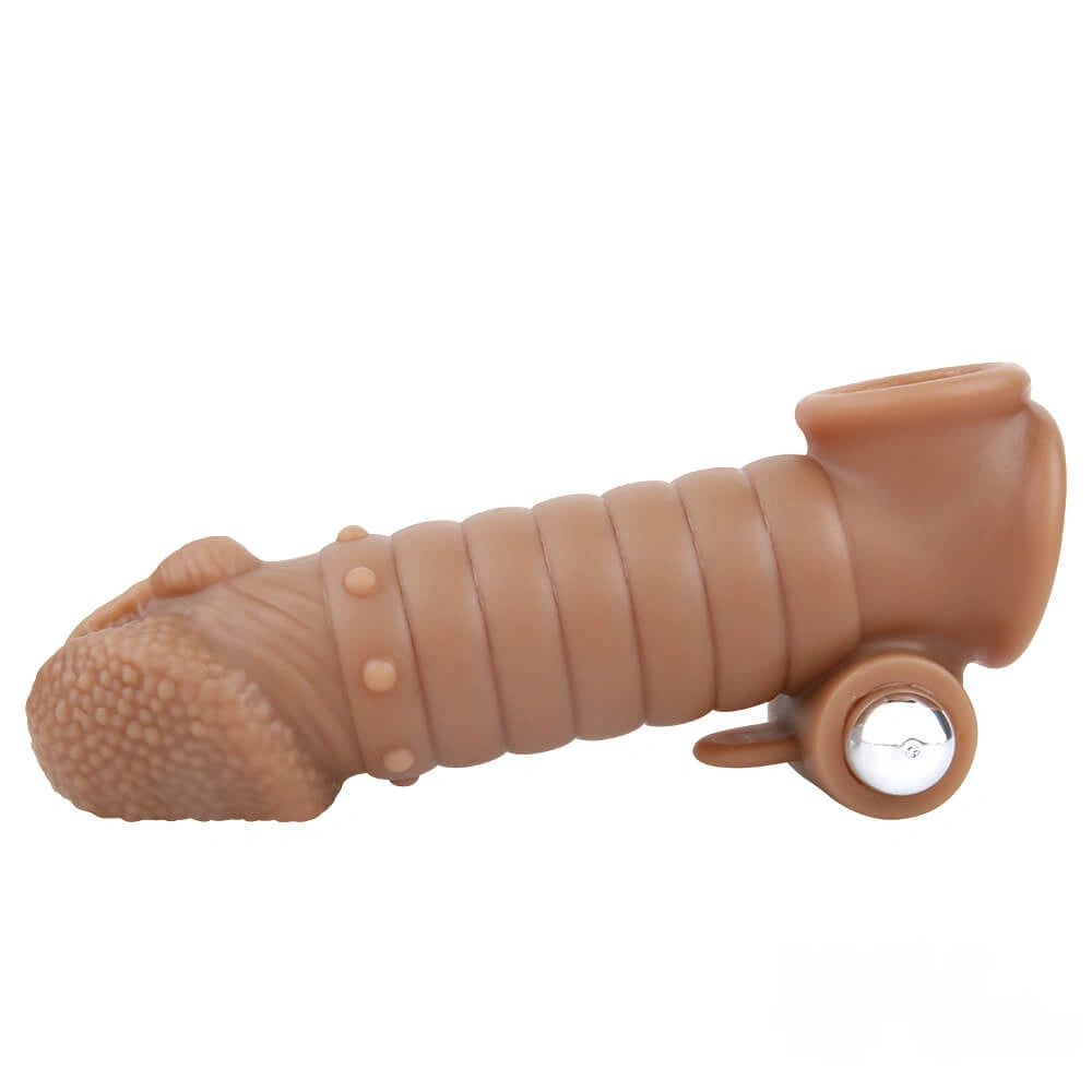 6.1in Male Penis Sleeve Silicone Penis Extender Vibration Sex Toy
