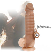 6.1in Male Penis Sleeve Silicone Penis Extender Vibration Sex Toy