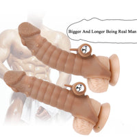 6.1in Male Penis Sleeve Silicone Penis Extender Vibration Sex Toy