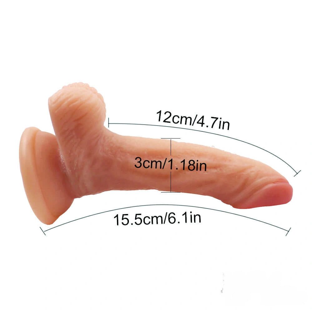 6.1in Realistic Dildo Soft Bendable Silicone Sex Toy For Female