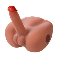 6.1in Realistic Veins Vibrating Thrusting Torso Dildo Real Skin Auto Sex Torso