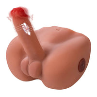6.1in Realistic Veins Vibrating Thrusting Torso Dildo Real Skin Auto Sex Torso