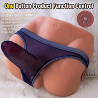 6.1in Realistic Veins Vibrating Thrusting Torso Dildo Real Skin Auto Sex Torso
